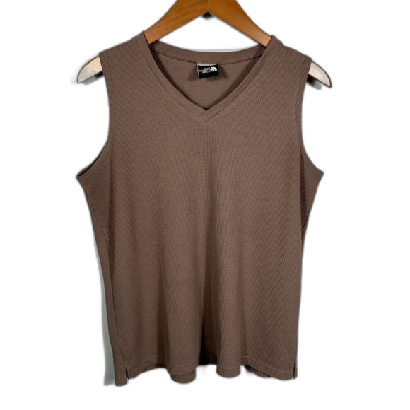 The North Face Light Brown Sleeveless V-Neck Tank Top Casual Athleisure Outdoor - Picture 1 of 10